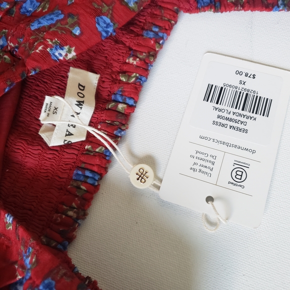 DownEast Serena Dress XS Red and Blue Floral Midi Dress - Picture 8 of 12